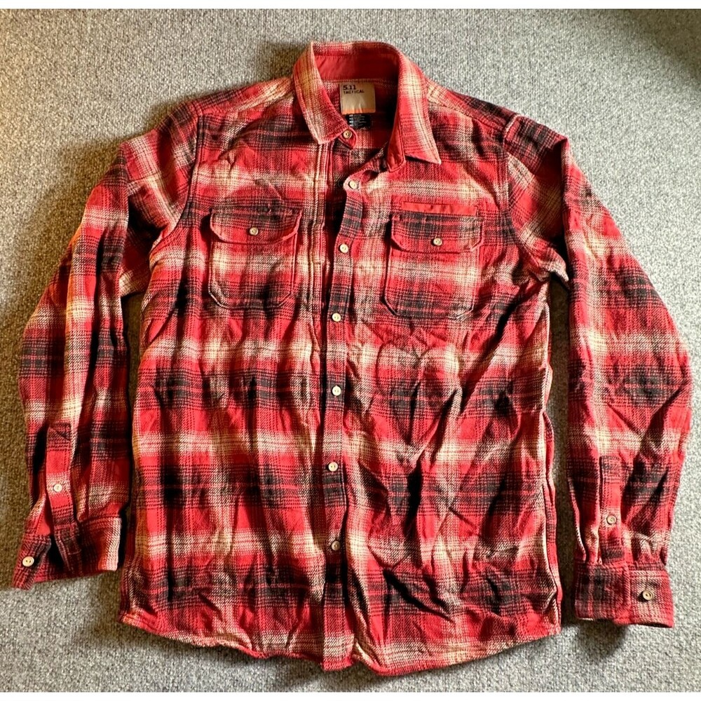 5.11 Tactical Harrison Long Sleeve Shirt Men’s M Red Plaid Flannel Concealed
